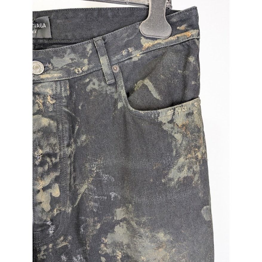 Balenciaga o1rshd1 Unisex Super Destroyed Baggy Pants 13 in Flat Black Size US 34 / EU 50 - 8 Thumbnail
