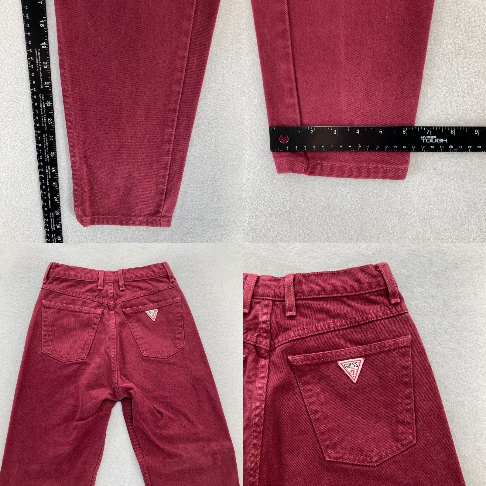 Guess VINTAGE GUESS Jeans Women's 28 Red Denim Tapered USA Hip Hop Georges Marciano 5-Pocket Design Size 28" / US 6 / IT 42 - 8 Thumbnail