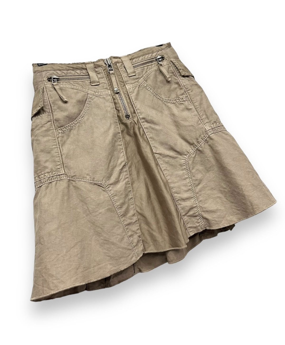 Marithe + Francois Girbaud 90’s M.F GIBRAUD Brown Designer Multipocket Cargo Mini Skirt Size 27" / US 4 / IT 40 - 2 Thumbnail