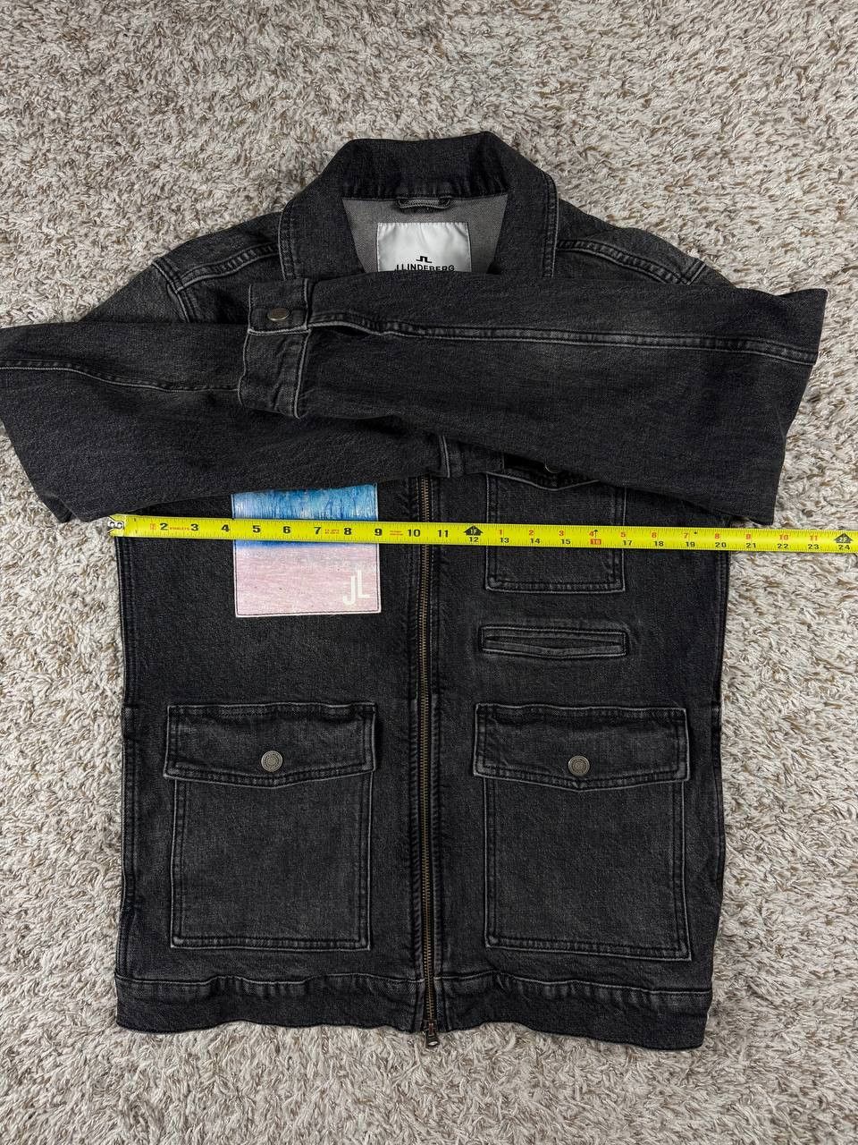J.Lindeberg J.Lindeberg Full Zip Denim Black Jacket Size US M / EU 48-50 / 2 - 5 Thumbnail