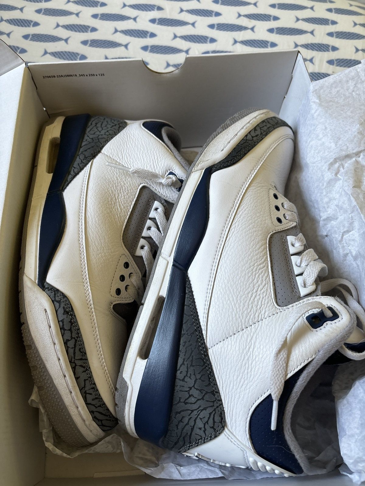 Jordan Brand × Nike Jordan 3 Retro Midnight Navy Size US 11 / EU 44 - 5 Thumbnail