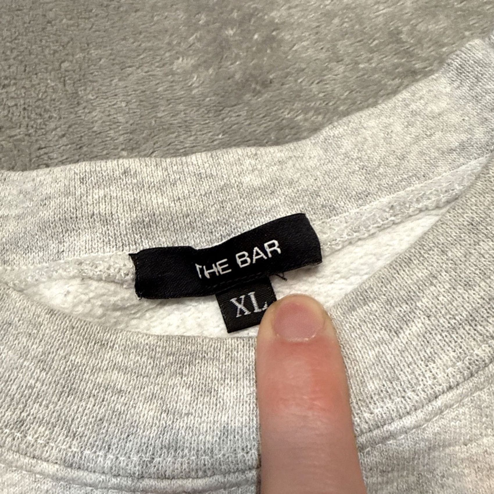 Vintage the bar Women Sweatshirt X-Large Varsity Gray Crew Neck Pullover Graphic Print University Activewear Size XL / US 12-14 / IT 48-50 - 3 Thumbnail