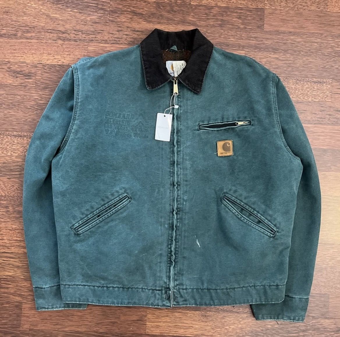 1998's Carhartt J43 HTG (Hunter Green) Detroit jacket.