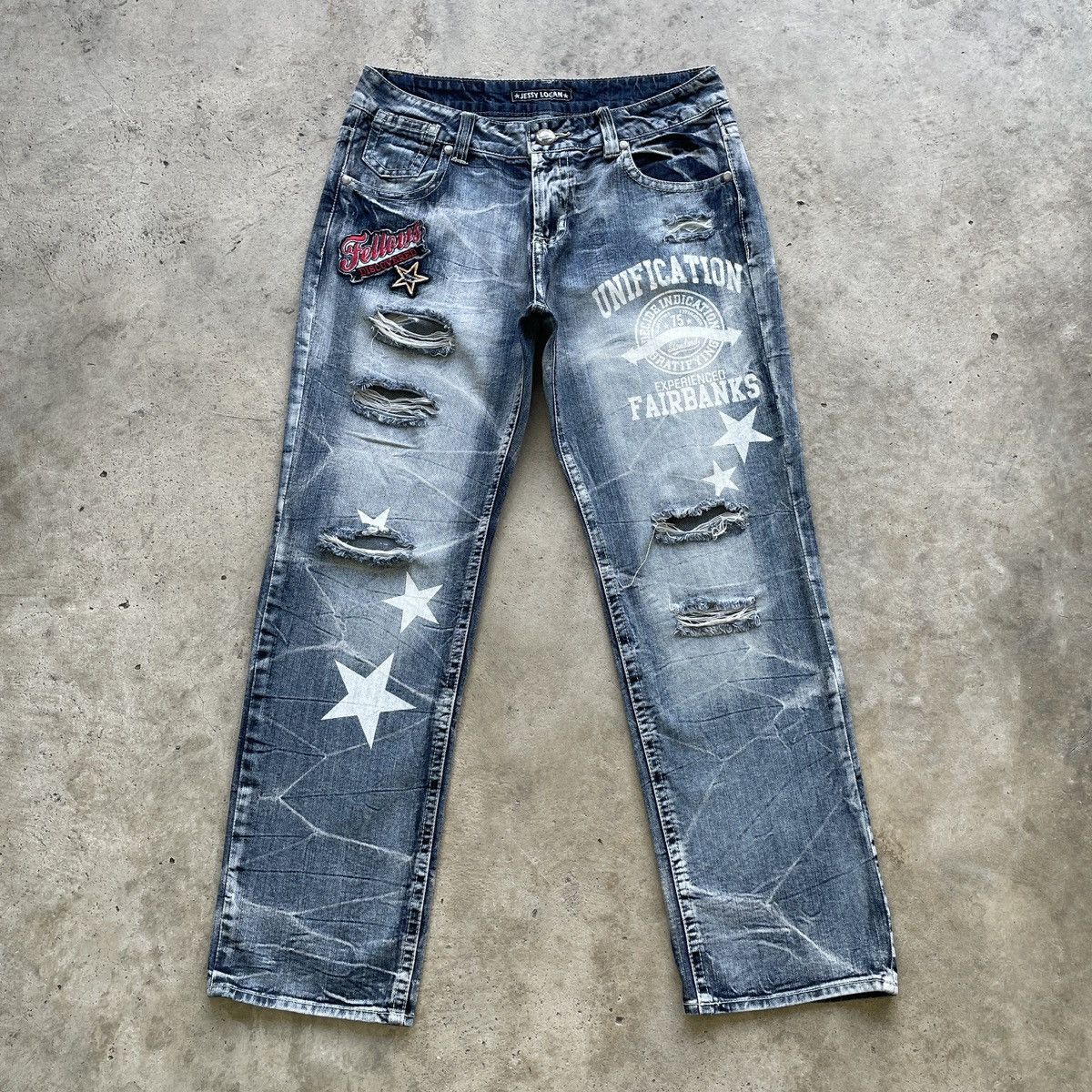 Vintage Japan Ripped Jeans Faded Distressed Denim Pants RARE