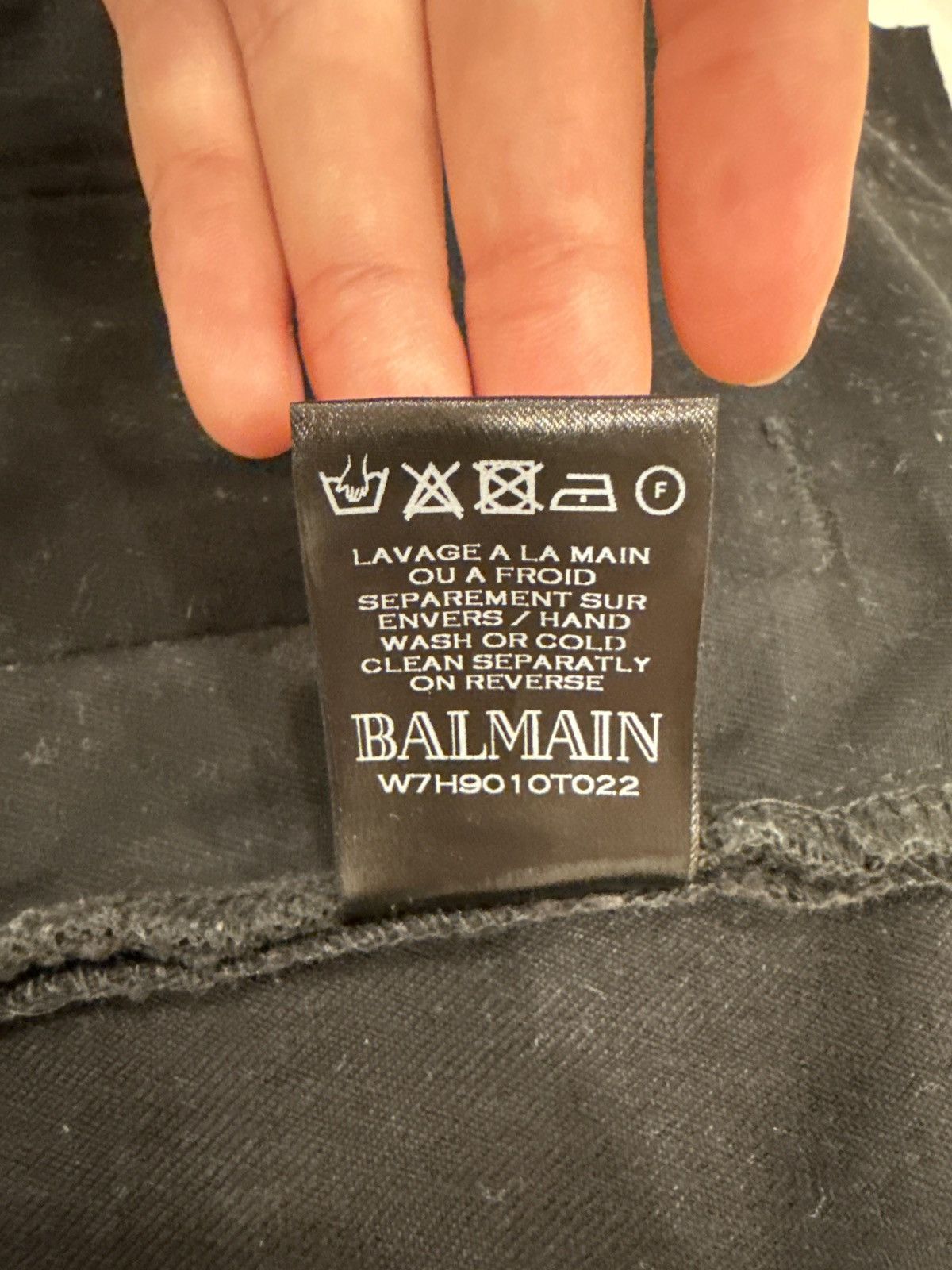 Balmain Balmain Black White Marble Biker Skinny Jeans Size US 29 - 11 Thumbnail