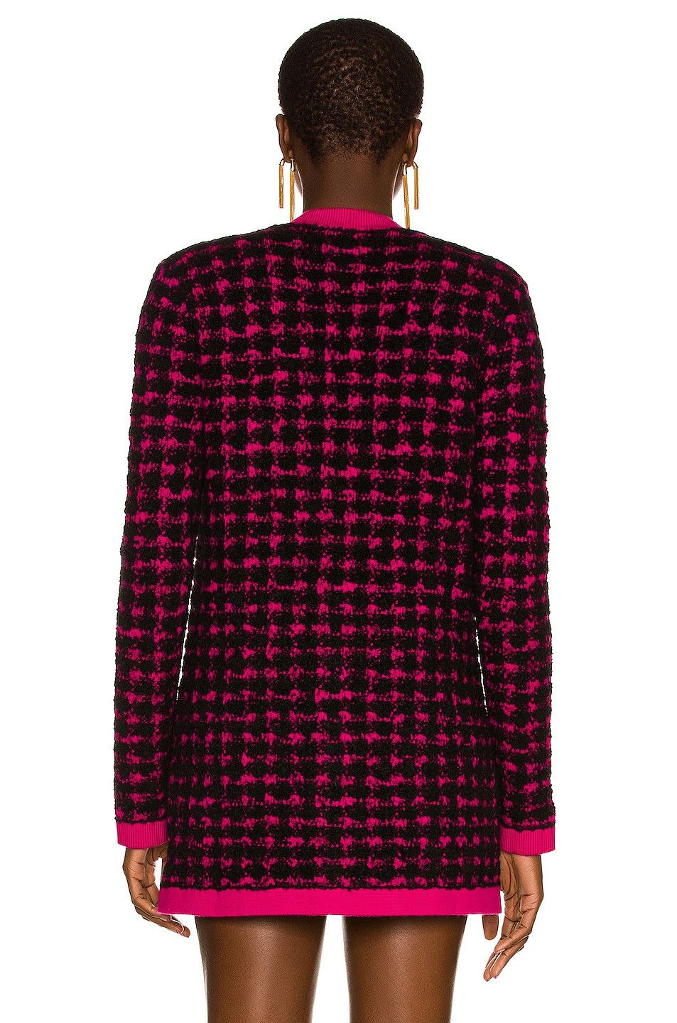 Saint Laurent Paris Saint Laurent Cardigan Purple Women's Size S Jacquard Size S / US 4 / IT 40 - 2 Thumbnail