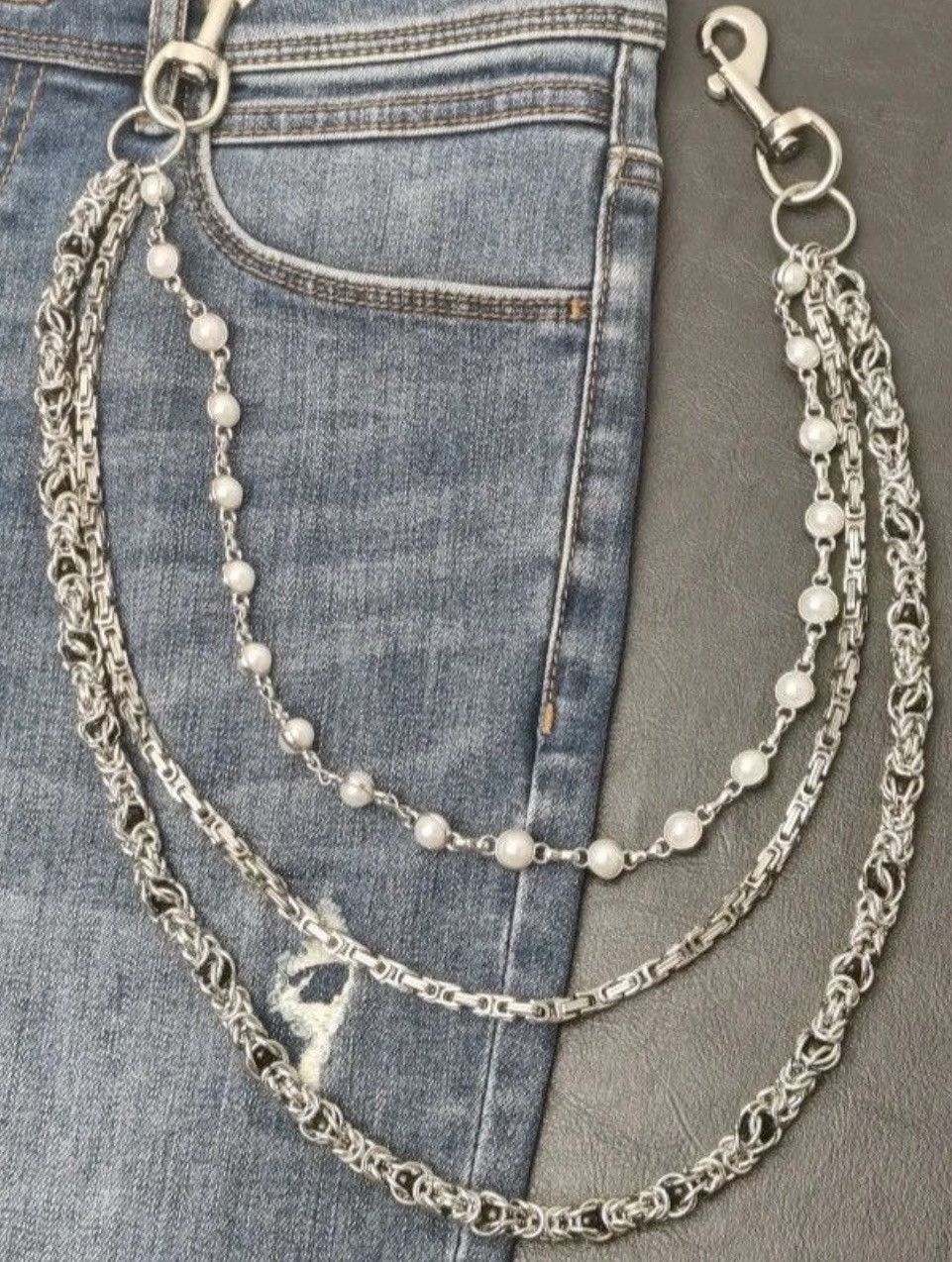 Japanese Brand × Jewelry 2 Layer Natural Echo Pearled Wallet Chain Size ONE SIZE - 1 Thumbnail
