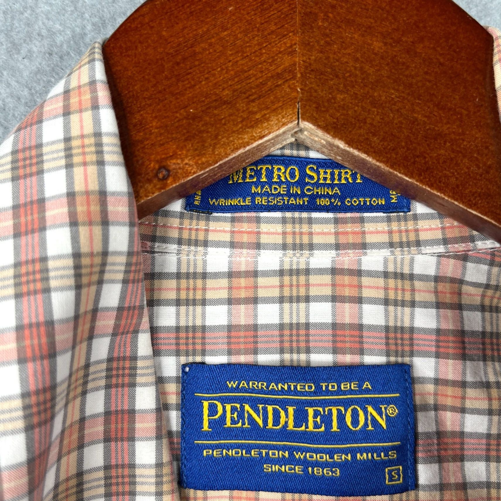 Pendleton Pendleton Shirt Small Orange Plaid Button-Up Long Sleeve Casual Mens Size US S / EU 44-46 / 1 - 4 Thumbnail
