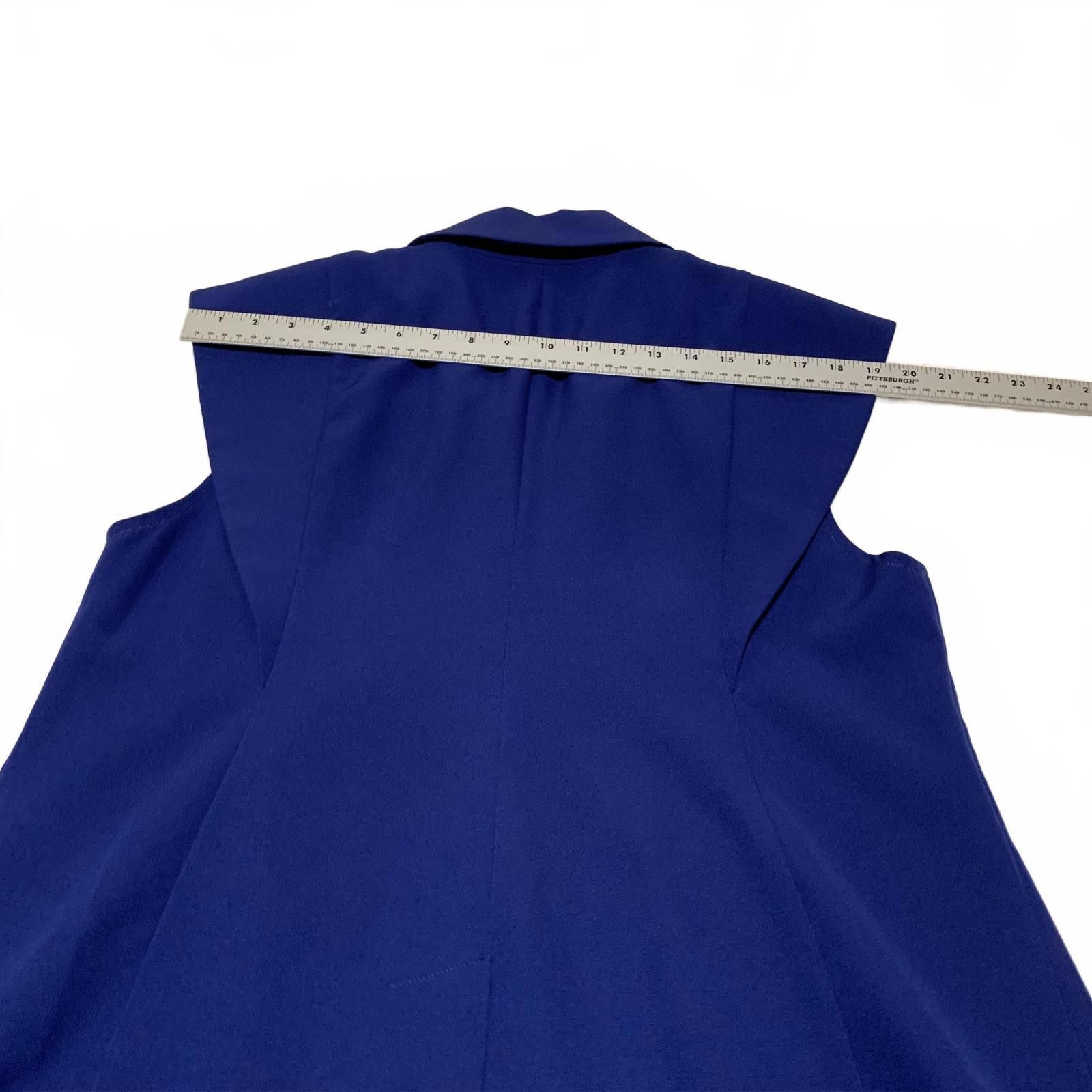 Unknown London Tailored Women's Sleeveless Lined Royal Blue Blazer Jacket Size M / US 6-8 / IT 42-44 - 3 Thumbnail