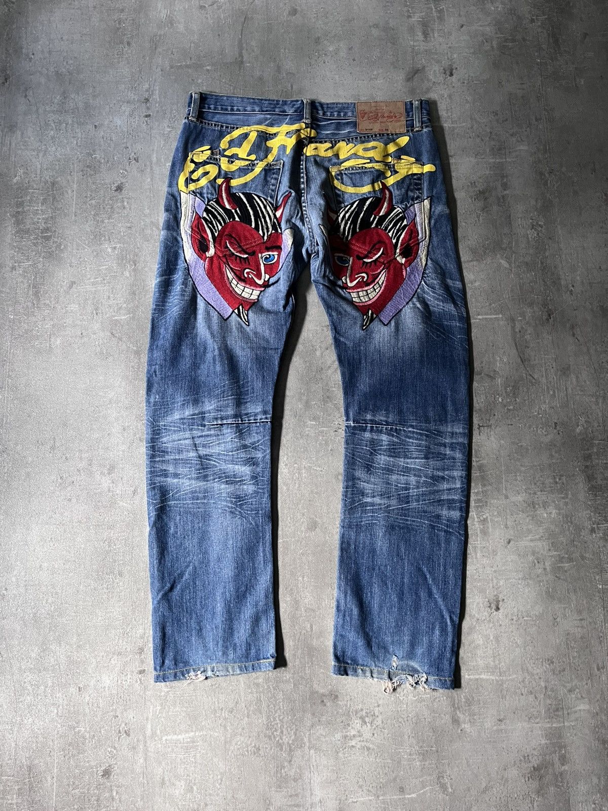 Ed Hardy one of a kind devil jeans y2k style