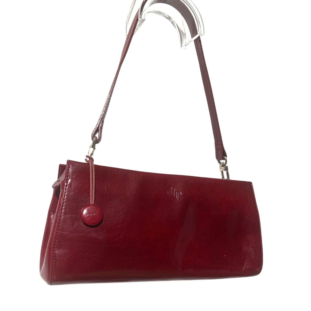 Various Vintage Monsac Red Leather Convertible Shoulder Bag Purse, Women's