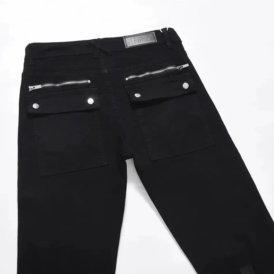 Japanese Brand Straight Boot Cut Flared Pocket Cargo Jeans Size US 30 / EU 46 - 6 Thumbnail