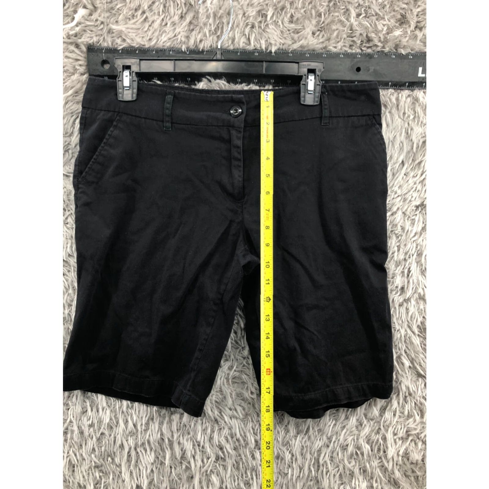 Vintage PER SE Chino Shorts Womens Size 10 Mid Rise Dark Wash Black Size 32" / US 10 / IT 46 - 3 Thumbnail
