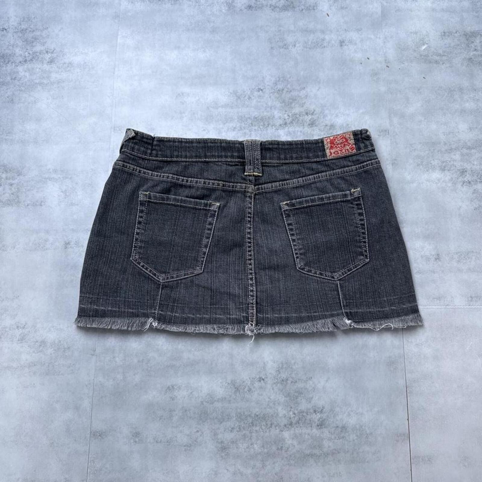 Other Y2K Wax Jeans Black Denim Mini Skirt Size 32" / US 10 / IT 46 - 1 Thumbnail