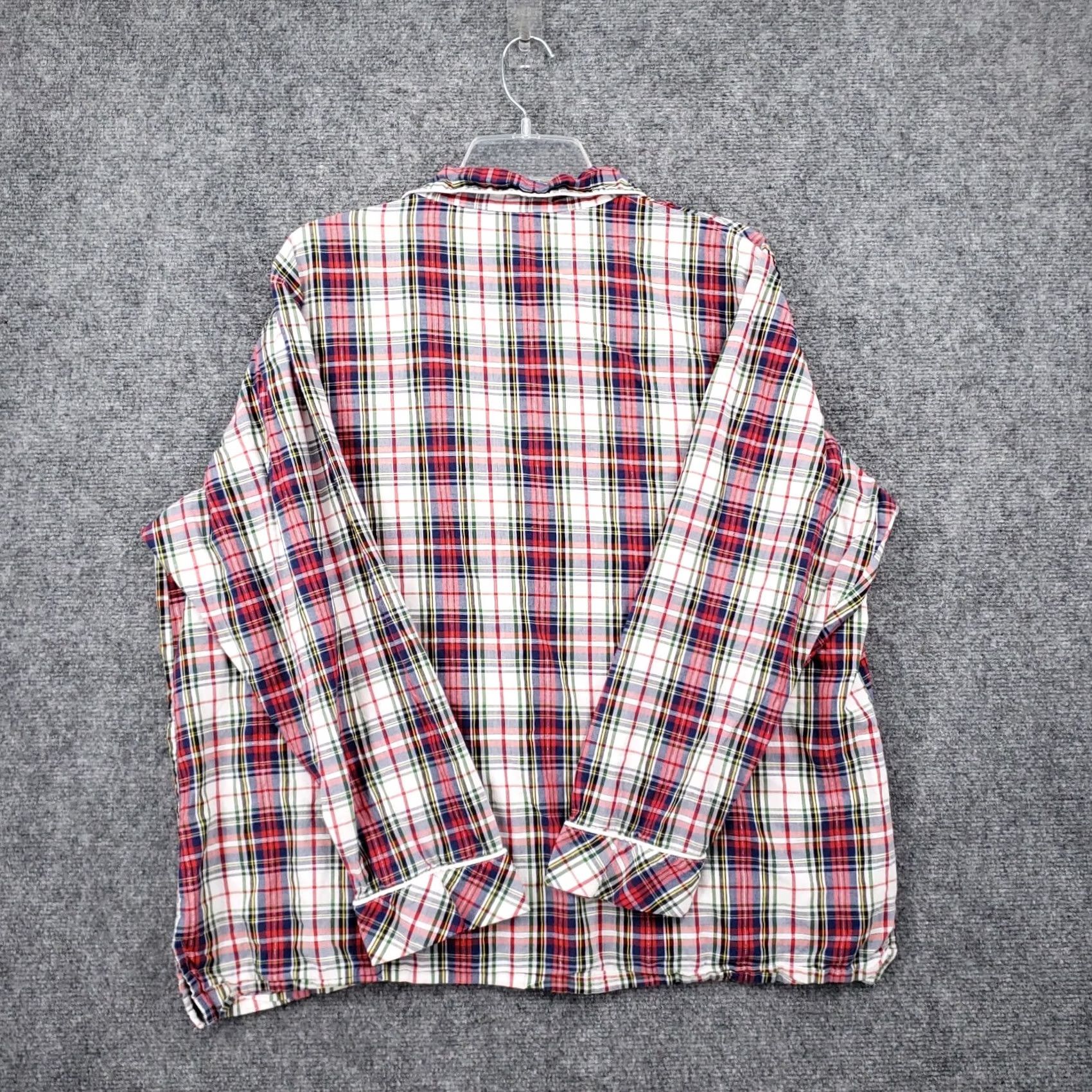 Victoria's Secret Victoria's Secret Pajama Top Women's XL Red Cotton Plaid Button Up Sleepwear Tartan Cotton Blend Size XL / US 12-14 / IT 48-50 - 2 Thumbnail