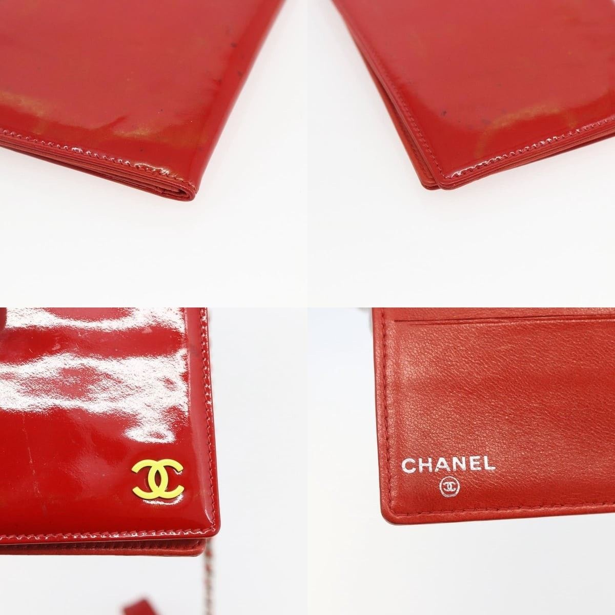 Chanel Chanel Card Case Enamel Red CC Size ONE SIZE - 6 Thumbnail