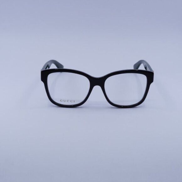 Gucci Gucci GG0038ON 011 Eyeglasses Black/Green 54mm Square Frame Size ONE SIZE - 2 Thumbnail