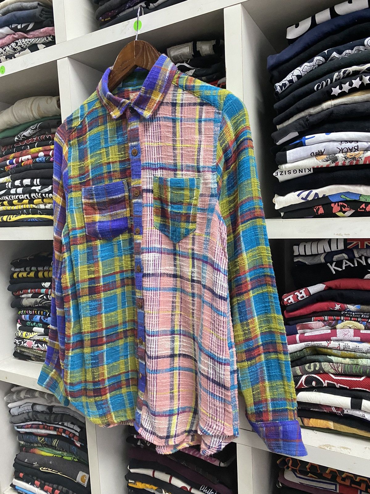 Flannel × Japanese Brand × Vintage Vintage Cube Sugar Flannel Size US M / EU 48-50 / 2 - 4 Thumbnail