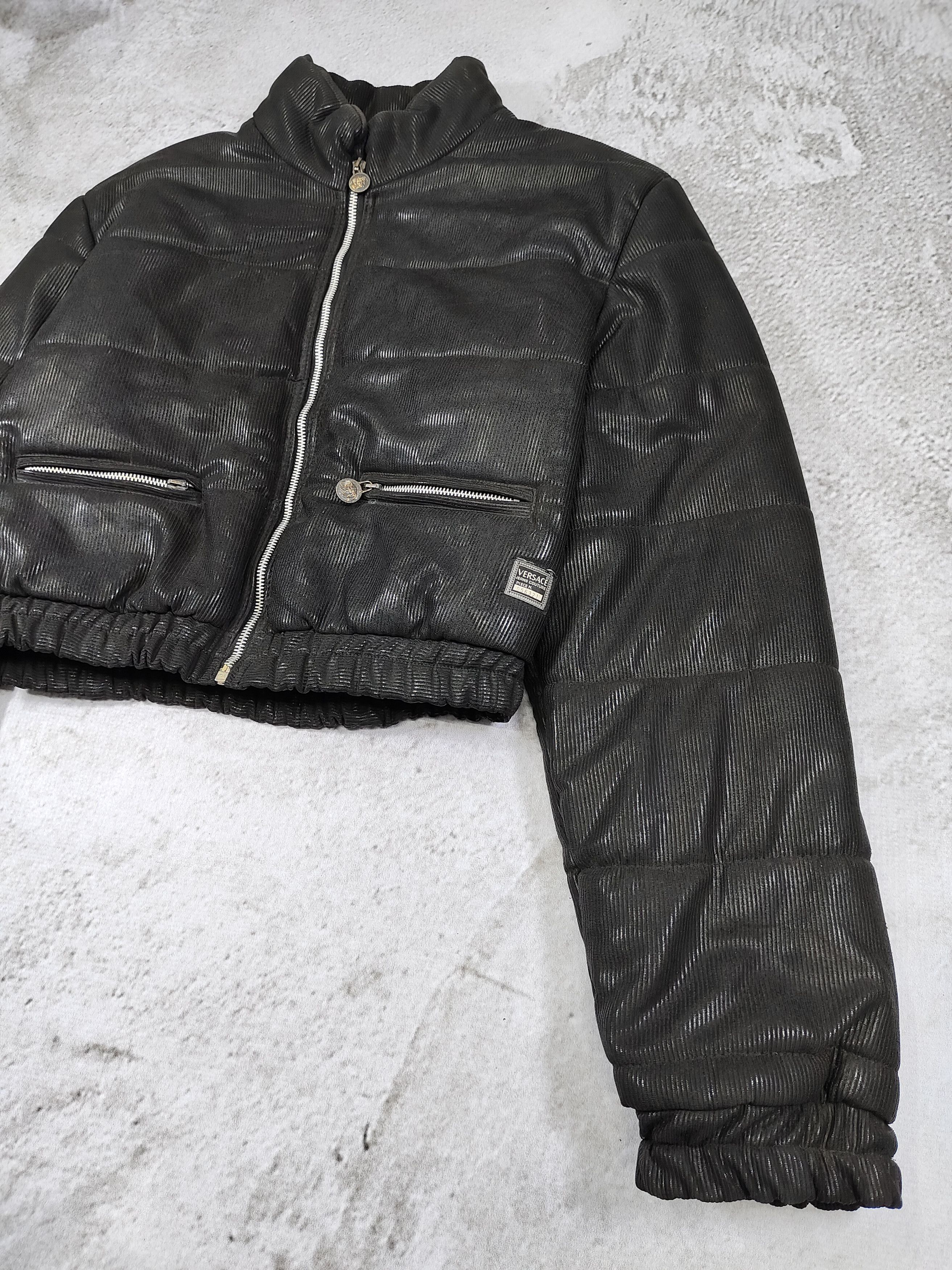Versace Jeans Couture 90s Versace JC- Archive Ribbed Puffer Style Cropped Jacket Size US M / EU 48-50 / 2 - 4 Thumbnail