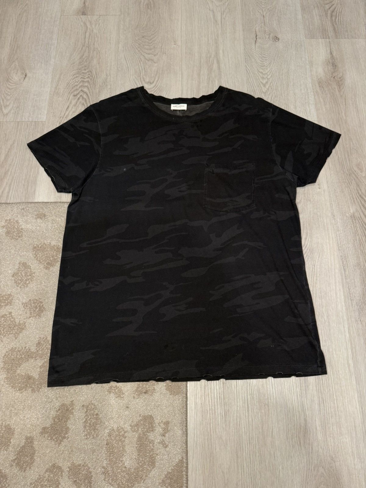 Saint Laurent Paris s/s 2016 greyscale camo pocket tee!!! Size US L / EU 52-54 / 3 - 1 Thumbnail