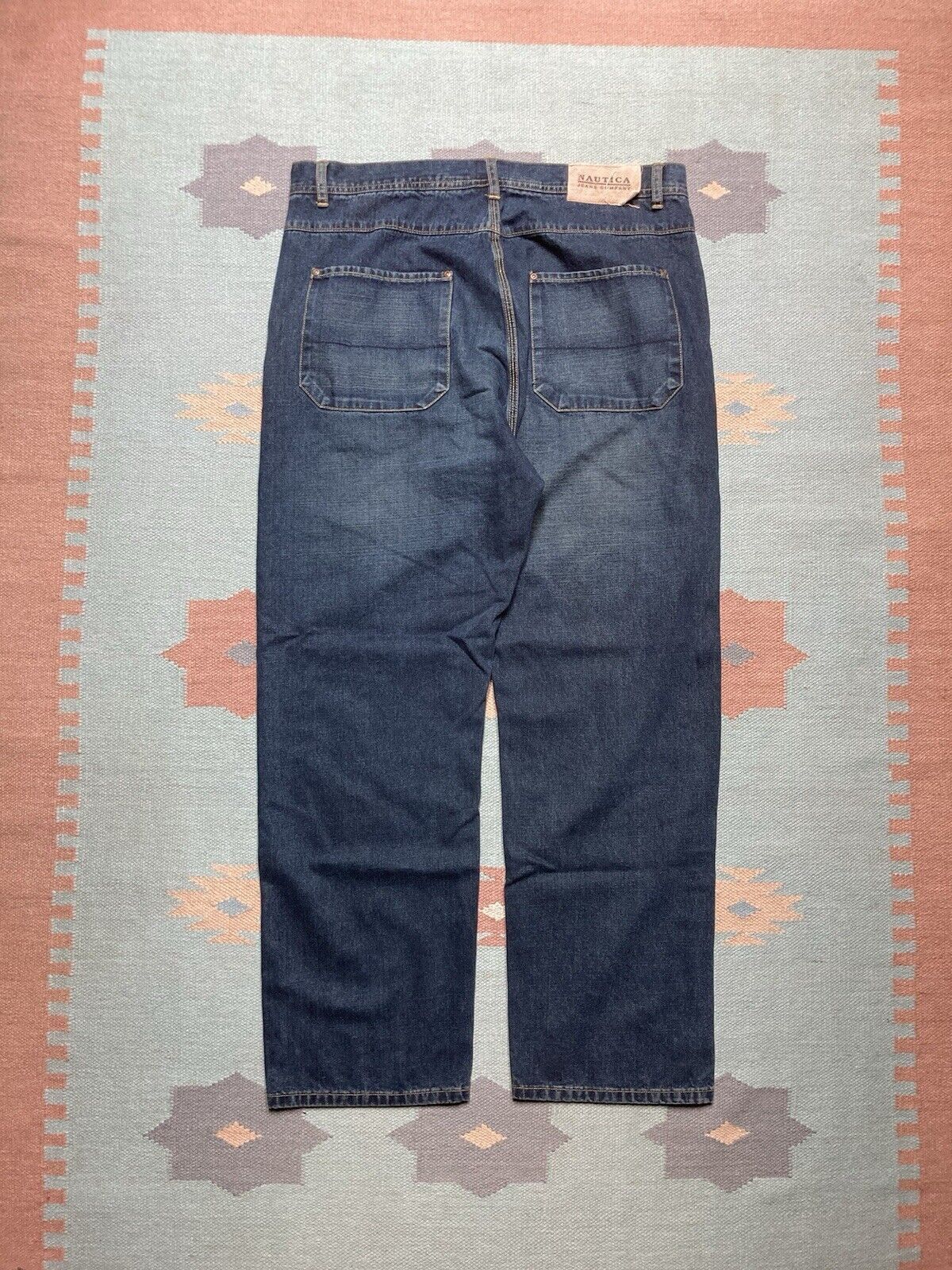 Nautica × Vintage y2k baggy jeans nautica skater button fly dark wash 38x30 Size US 38 / EU 54 - 1 Thumbnail
