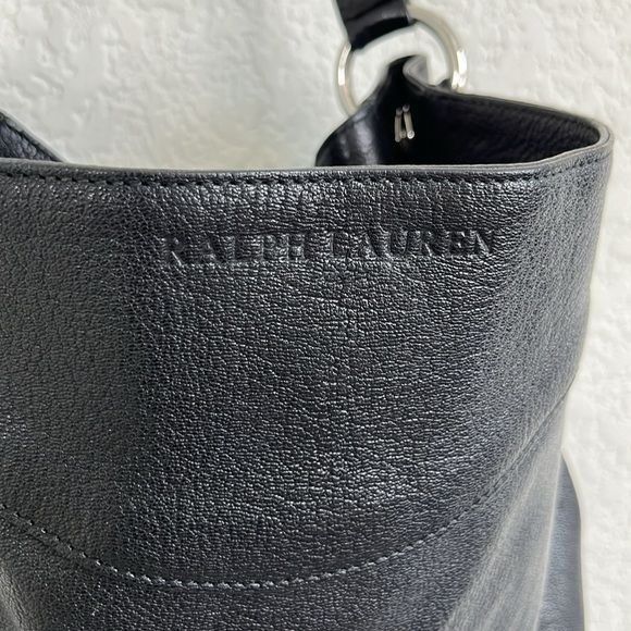 Ralph Lauren Ralph Lauren Collection Proprietor Black Leather Shoulder Ba Size ONE SIZE - 4 Thumbnail