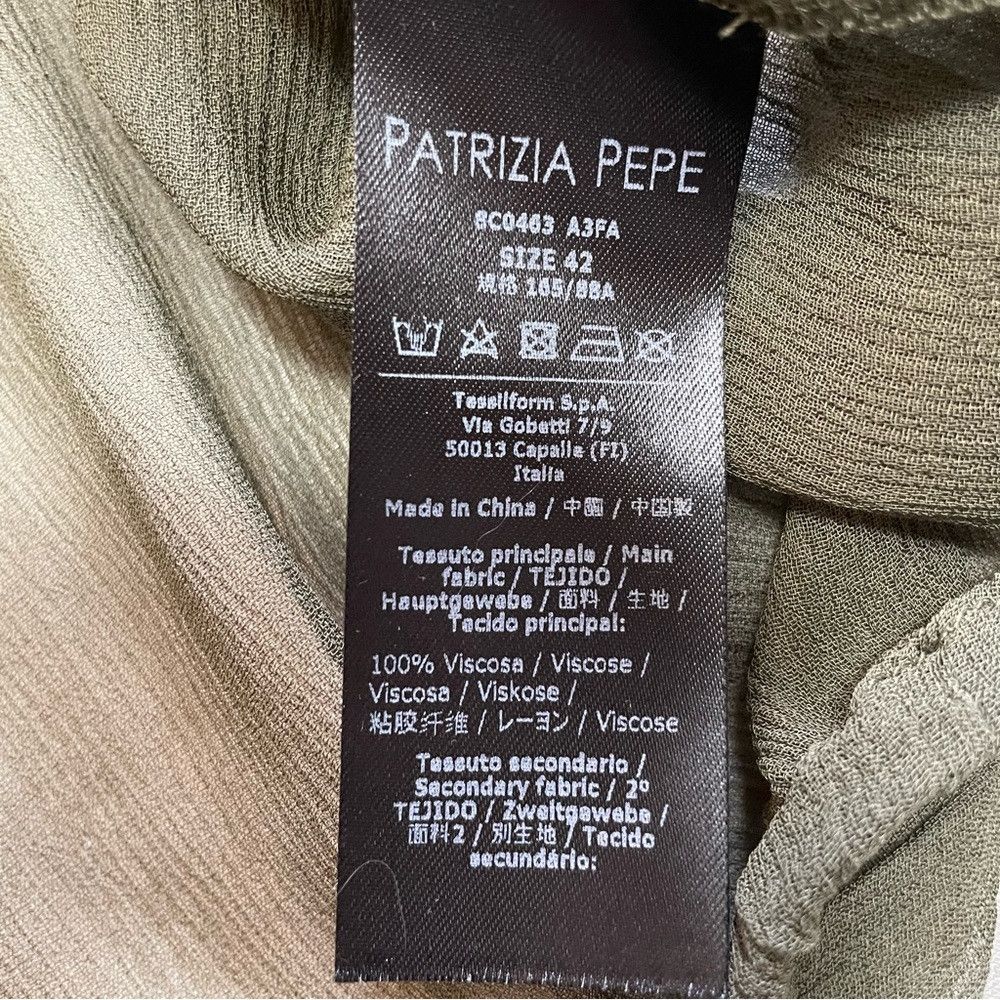 Patrizia Pepe NWT New $203 Patrizia Pepe Olive Sheer Blouse Top Size 6 Size M / US 6-8 / IT 42-44 - 9 Thumbnail