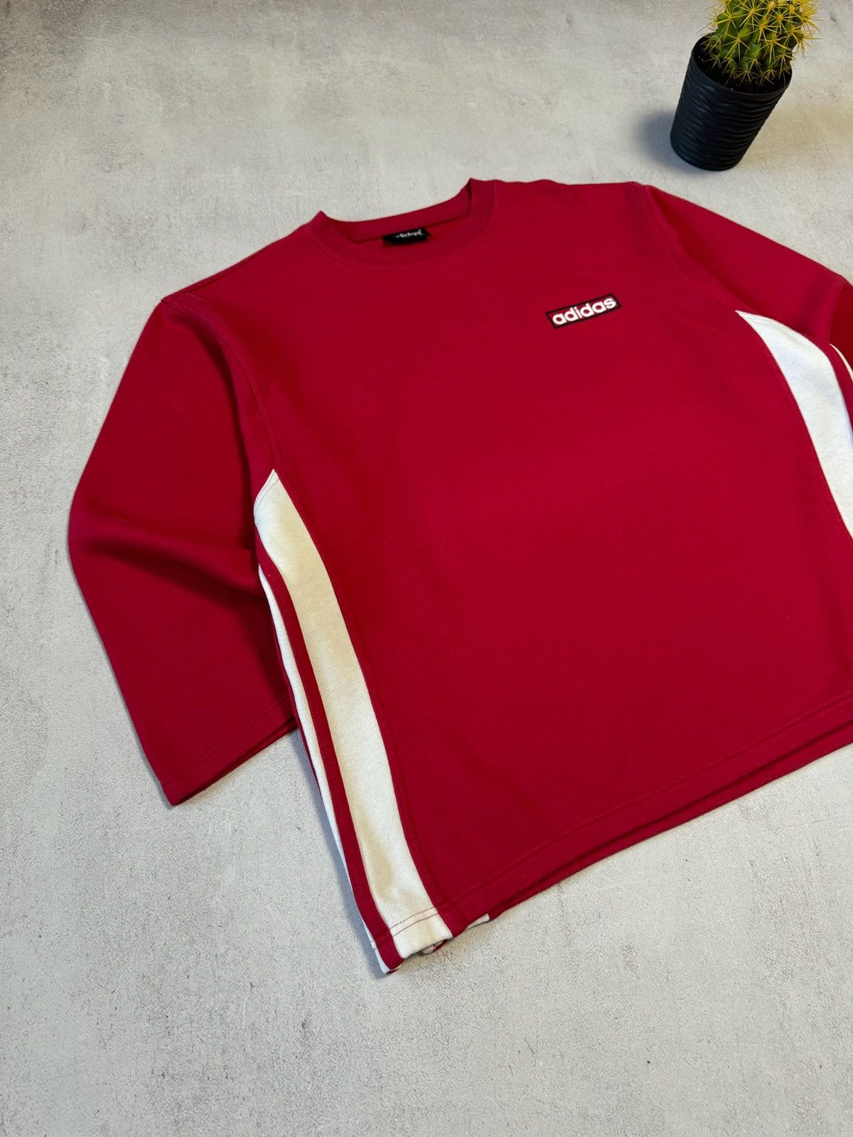 Adidas × Vintage Vintage Adidas Sweatshirt Three Stripes Big Logo Baggy 90s Size US M / EU 48-50 / 2 - 4 Thumbnail