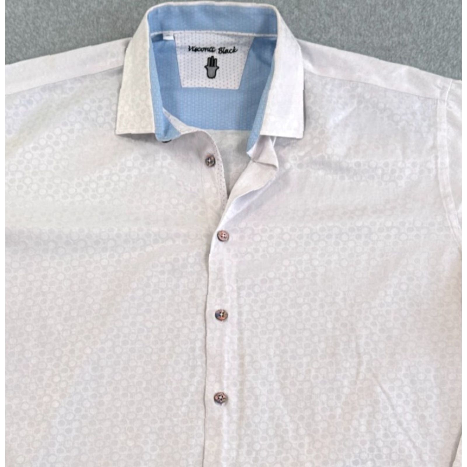 Vintage VINTAGE? No — Visconti Black Button-Up Shirt White XL Long Sleeve Collared Button-Up Men’s Regular XL White Visconti Black Classic Solid Casual Travel Size 46R - 3 Thumbnail