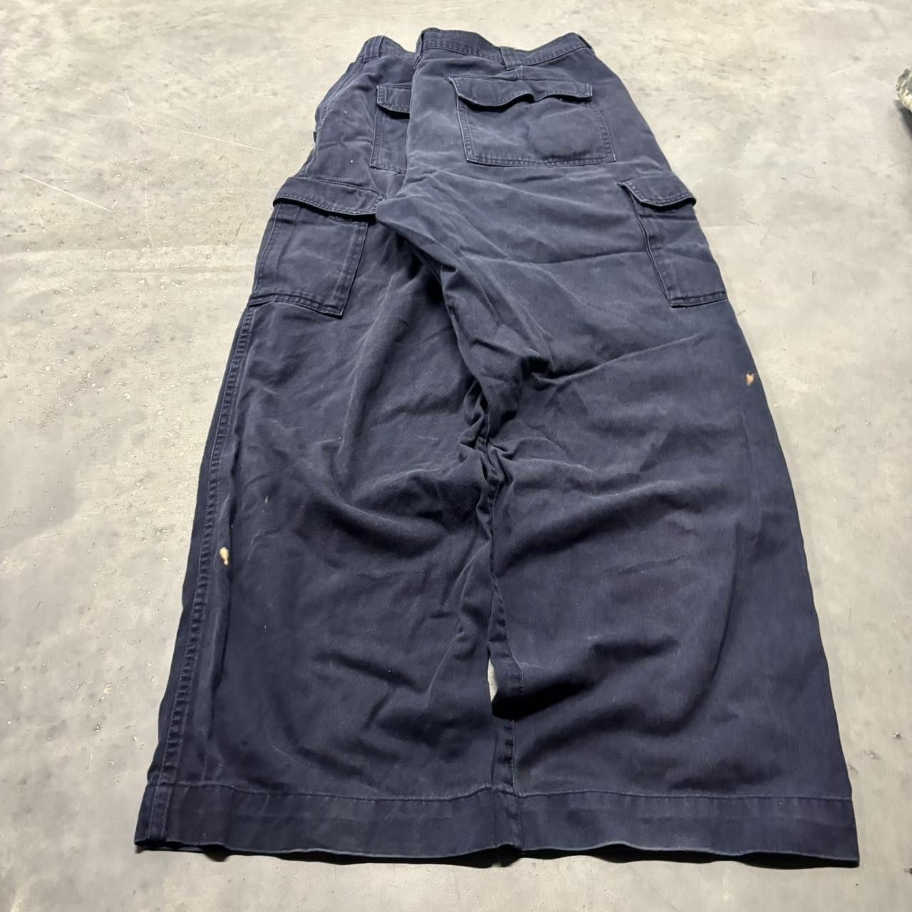 Japanese Brand × Vintage Crazy Vintage Y2K/2000s Baggy Navy Blue Streetwear Skater Style Cargo Pants! Size US 40 / EU 56 - 4 Thumbnail