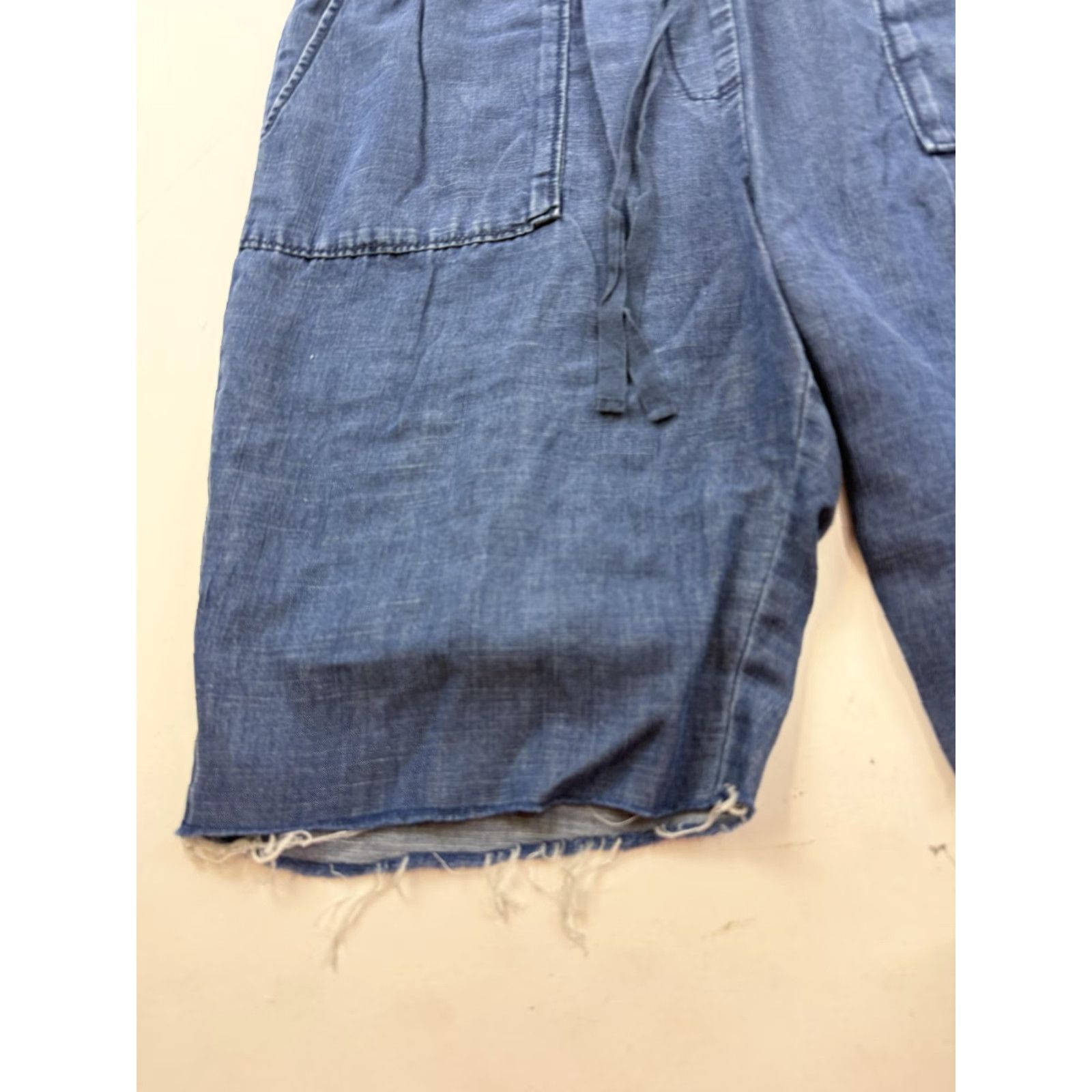 Loft LOFT Romper Womens Large Blue Chambray Short Sleeve Elastic Waist Pockets Casual Size 36" / US 14 / IT 50 - 4 Thumbnail