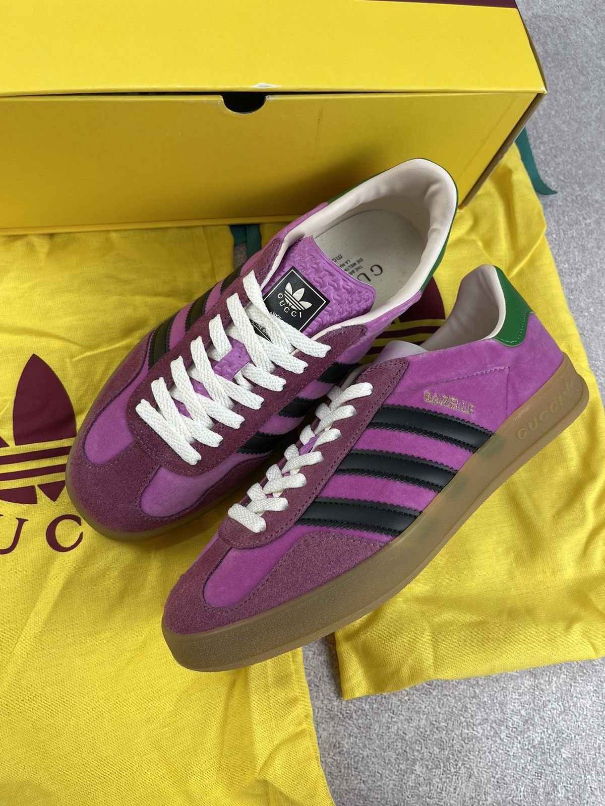 Adidas × Gucci Adidas x Gucci Gazelle Velvet Pink Size 39 1/3 Size US 7.5 / IT 37.5 - 4 Thumbnail