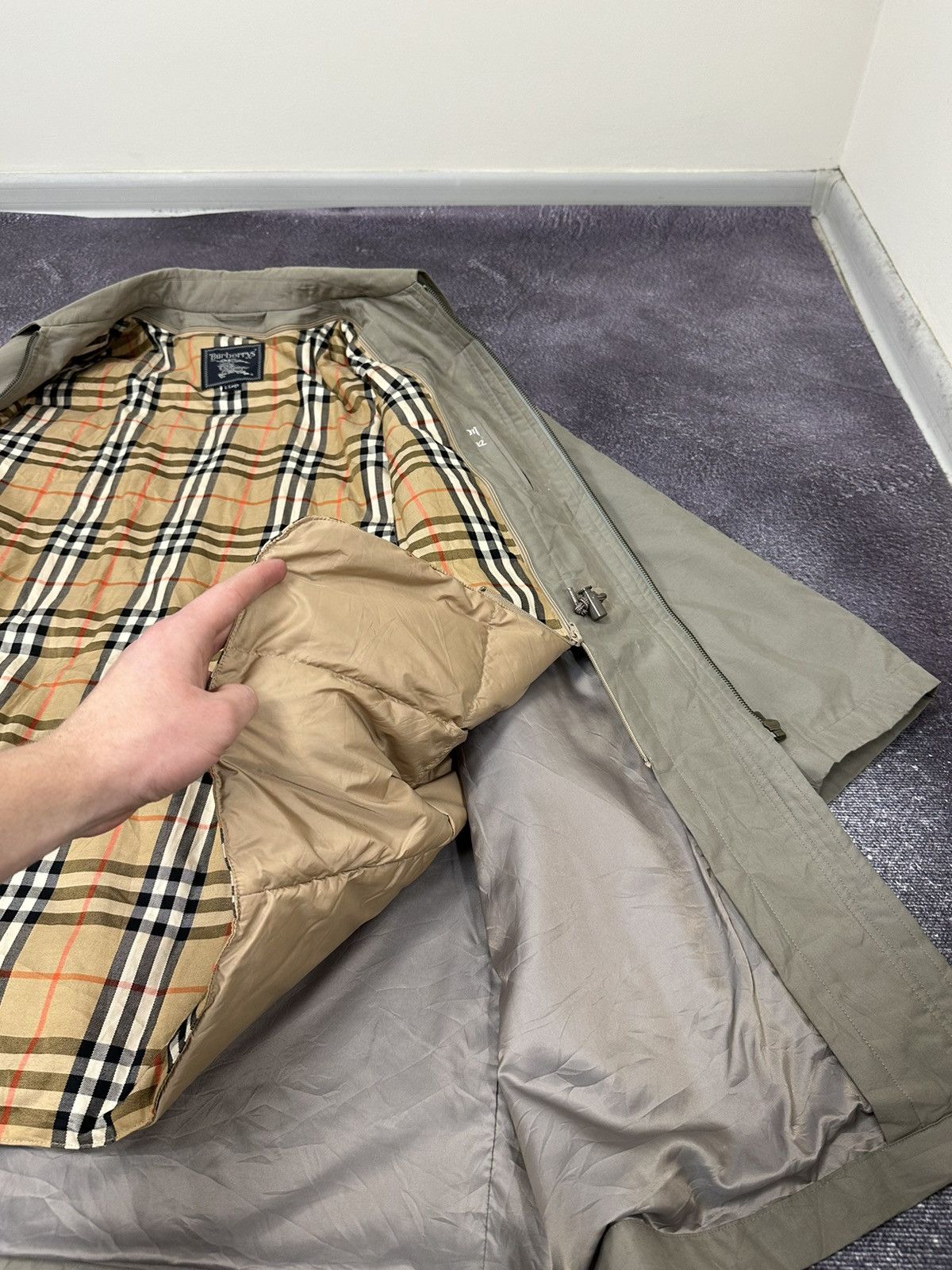 Burberry Vintage Burberry Nova Check Luxury Down Korean Parka Jacket Size US L / EU 52-54 / 3 - 12 Thumbnail