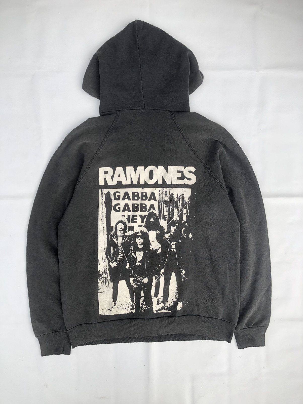 Japanese Brand × Vintage Vintage Rare Ramones Sun Faded Hoodie Gabba Gabba Hey Size US M / EU 48-50 / 2 - 1 Thumbnail