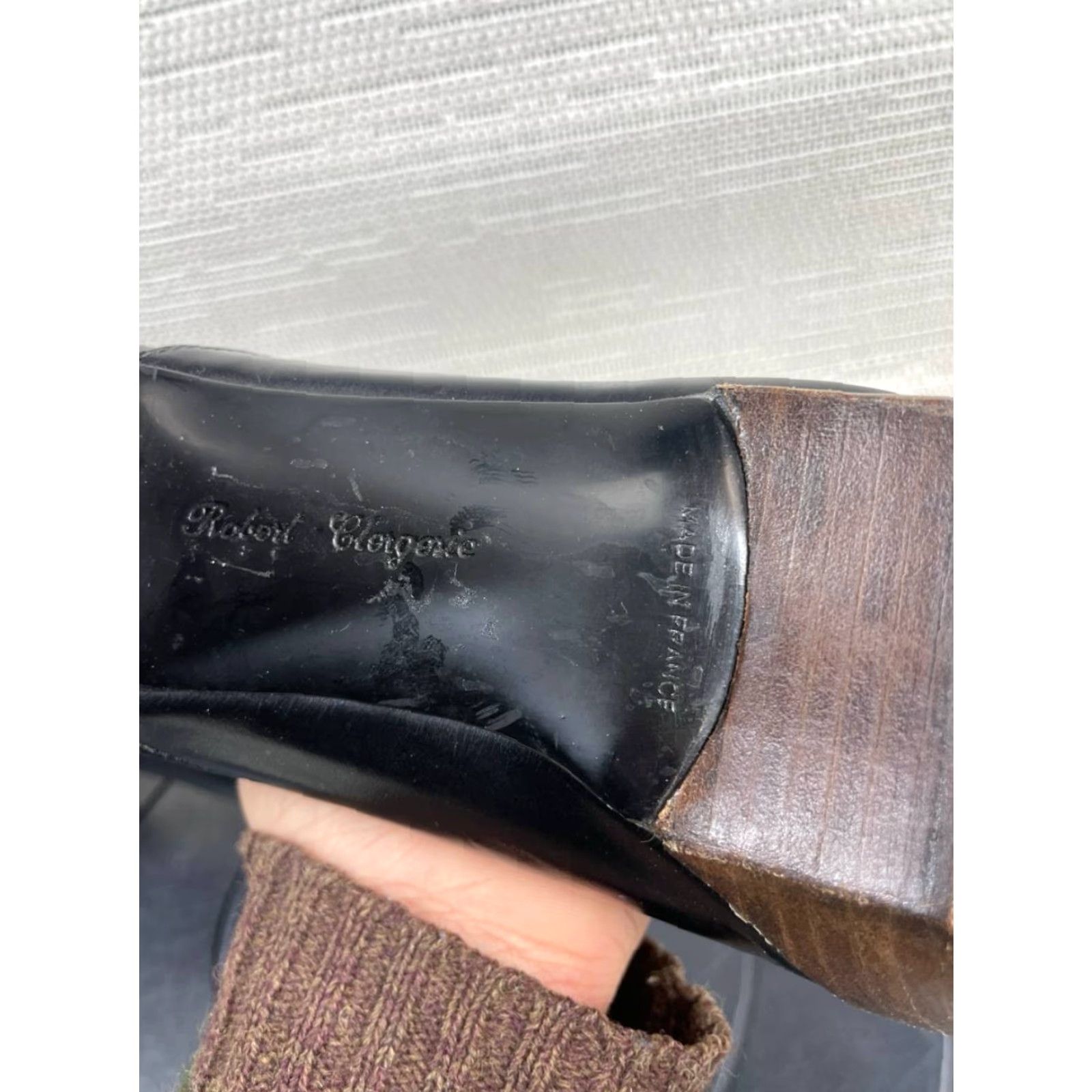 Vintage Robert Clergerie Boots Womens Lala Black Leather Ankle Bootie Size 6.5 B Rubber Heel Block Casual Size US 6.5 / IT 36.5 - 6 Thumbnail