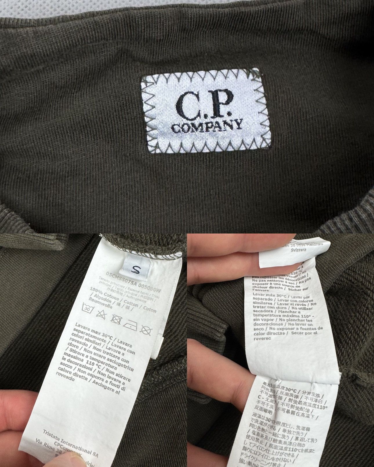 C.P. Company × Japanese Brand C.P. Company Men Olive Green Cotton Centre Logo Sweatshirt S Size US S / EU 44-46 / 1 - 2 Thumbnail