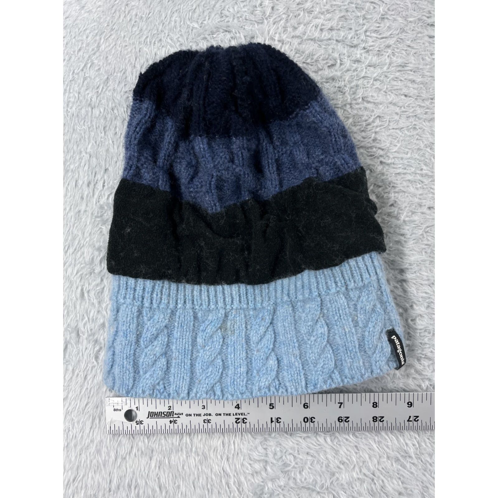 Patagonia Patagonia Beanie Womens One Size Blue Stripe Knit Wool Blend Camp Pom Hat/Cap, Beanie, Outdoor, Ski, Camp, Hiking, 90s? Size ONE SIZE - 6 Thumbnail