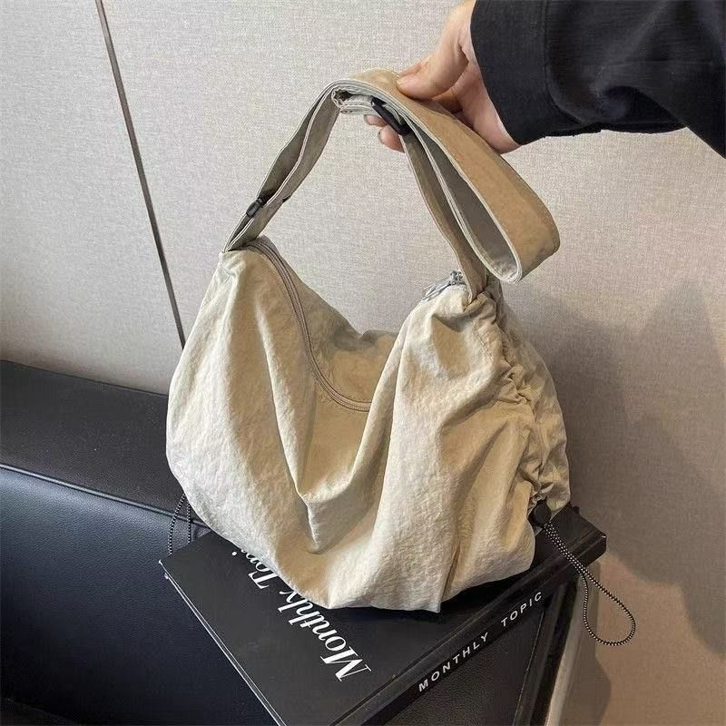 Vintage Crossbody Single Shoulder Underarm Bag in Beige, Women's