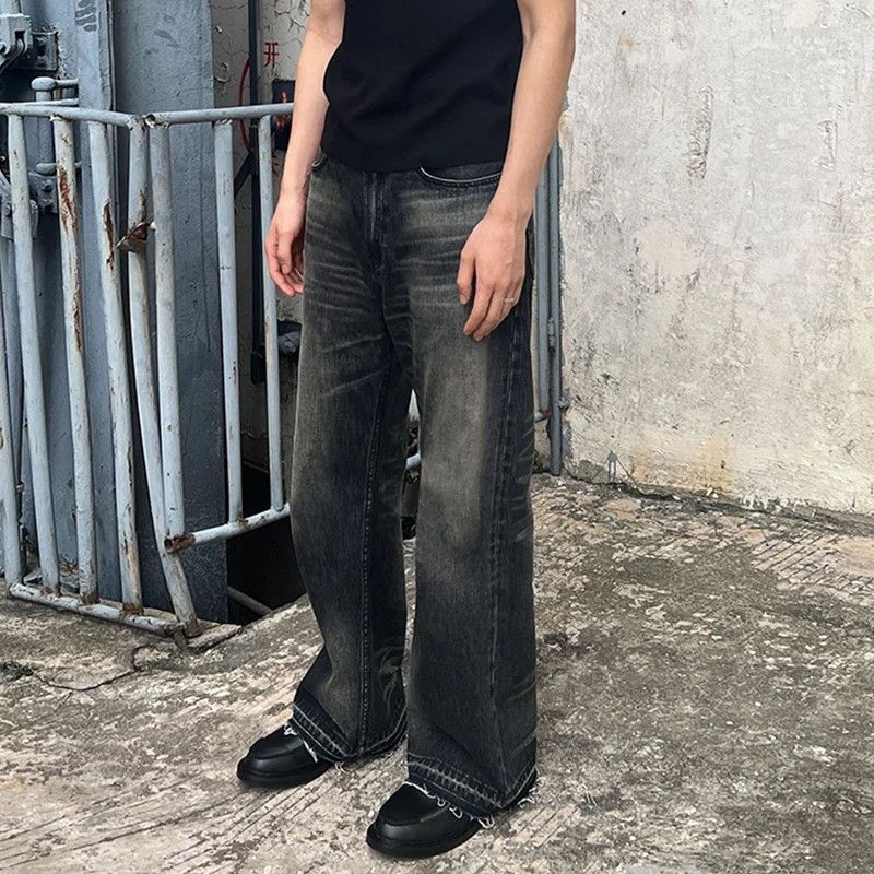 Japanese Brand × Jean Men's vintage washed distressed flared jeans Size US 33 - 3 Thumbnail