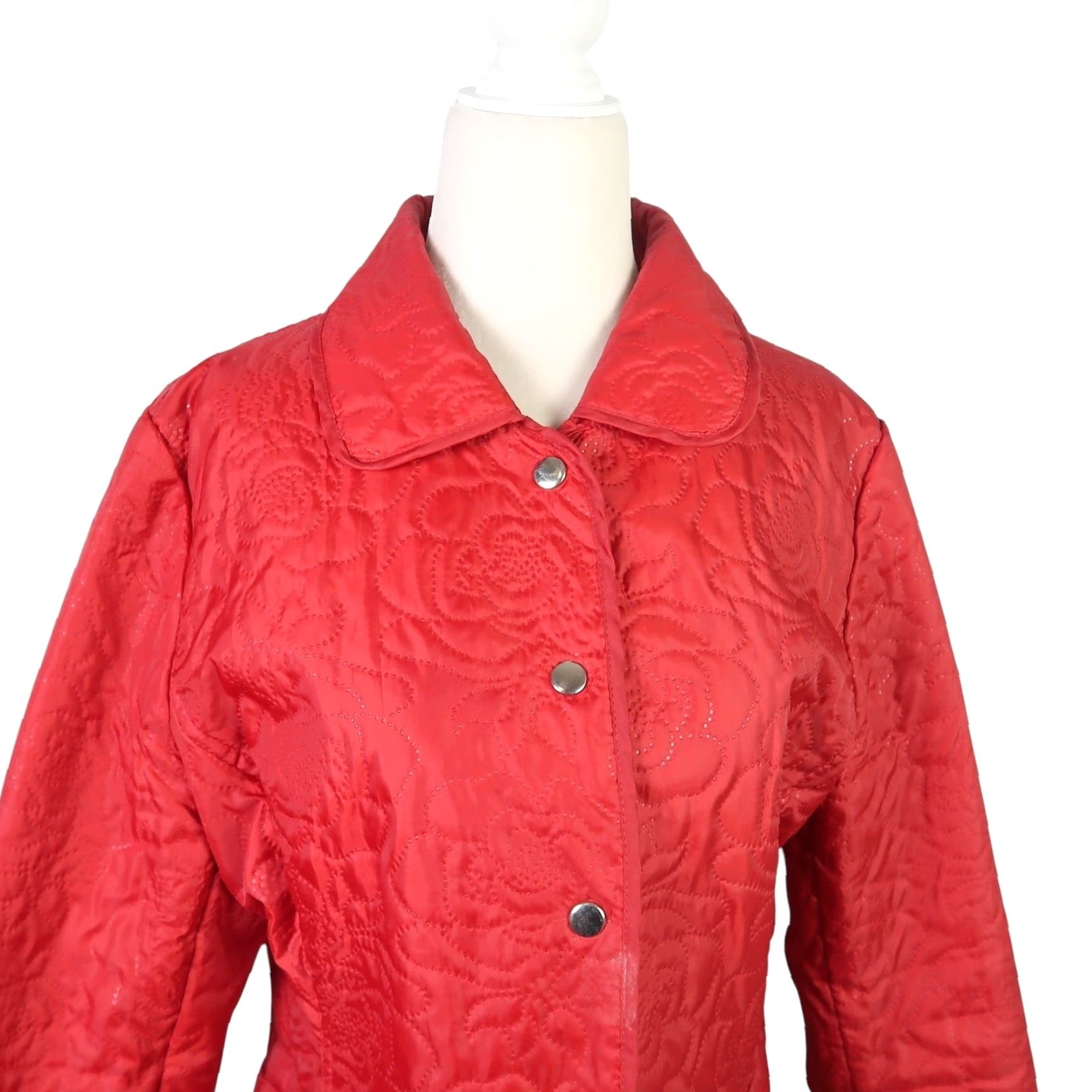 VINTAGE JG HOOK Jacket Floral Windbreaker Red M Womens