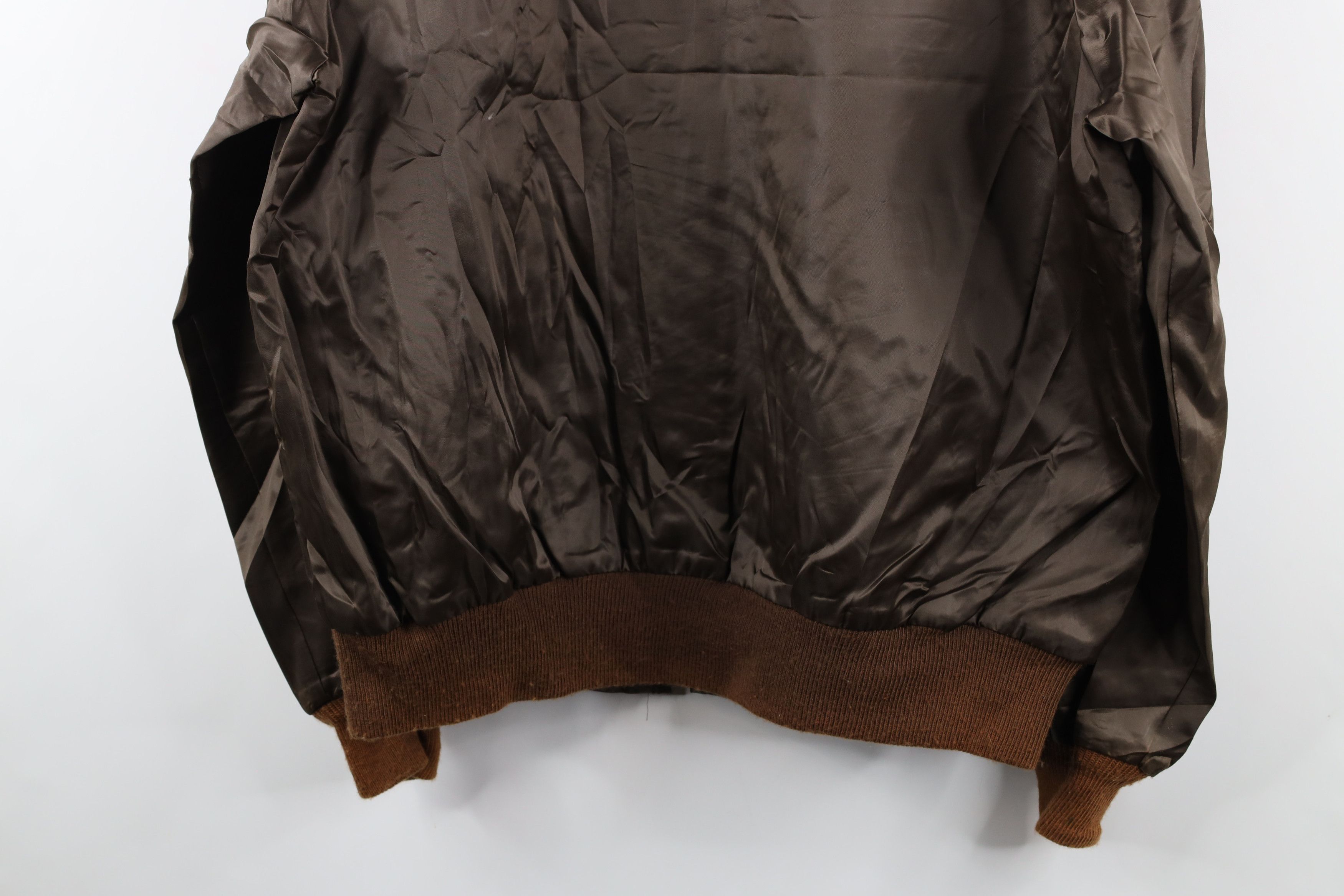 Vintage Vintage 80s Walls Blank Satin Bomber Jacket Brown USA Size US XXL / EU 58 / 5 - 14 Thumbnail