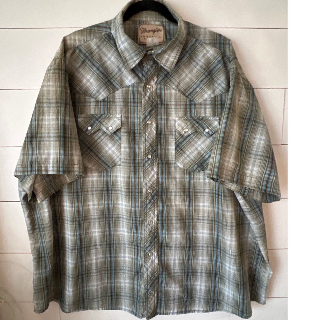 Wrangler Wrangler Men's Big Tall Pearl Snap Western Button down 3X Size US XXL / EU 58 / 5 - 1 Thumbnail