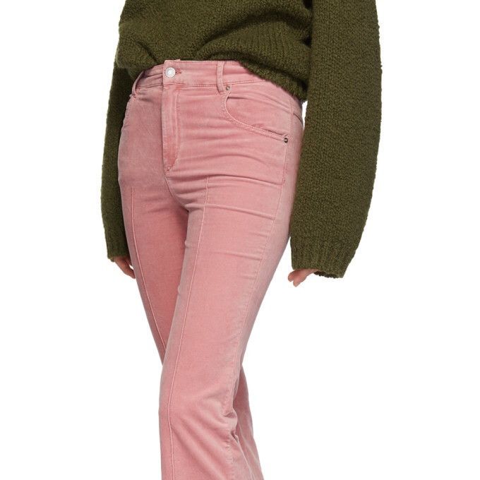 Isabel Marant Isabel Marant Etoile Pink Anyree Velvet Trousers EU 36 Size 26" / US 2 / IT 38 - 3 Thumbnail