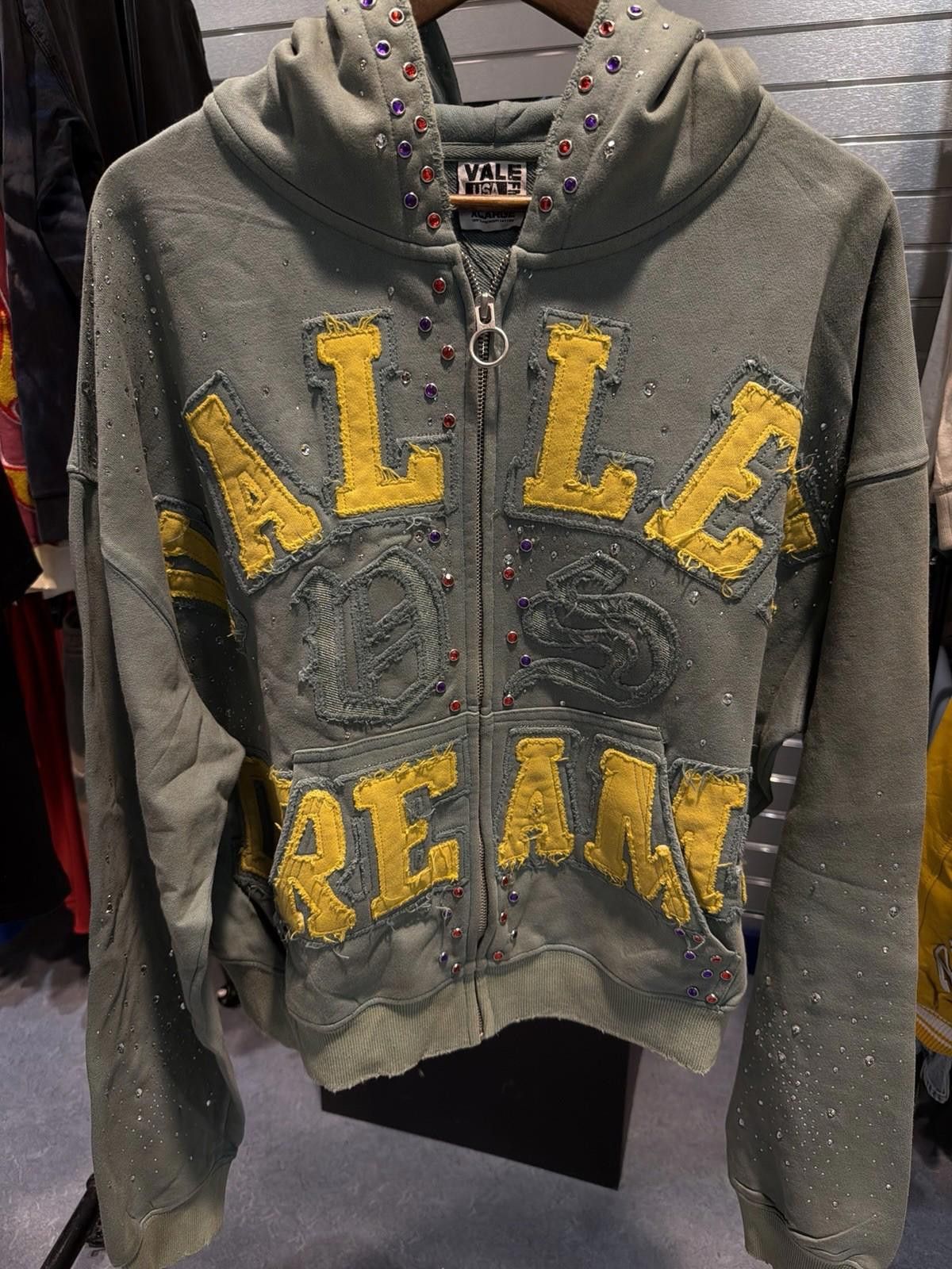 Vale XL - Vale Zip Up Green Stone Studded Hoodie Authentic Valley Size US XL / EU 56 / 4 - 2 Thumbnail