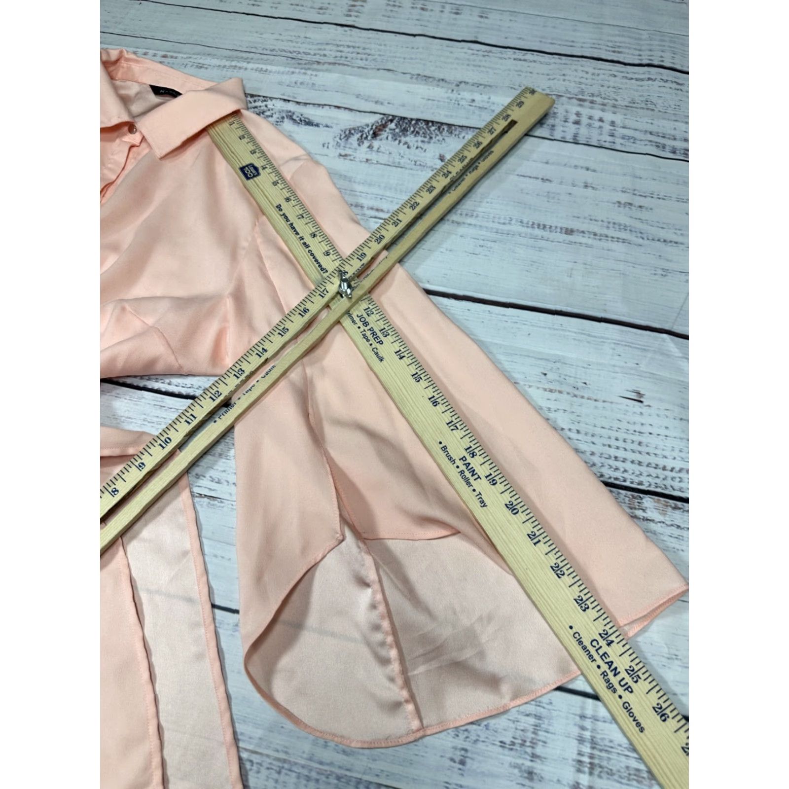 Vintage H by Halston Shirt Tunic Women Pink M Bell Sleeve Sheer Lightweight Size M / US 6-8 / IT 42-44 - 7 Thumbnail