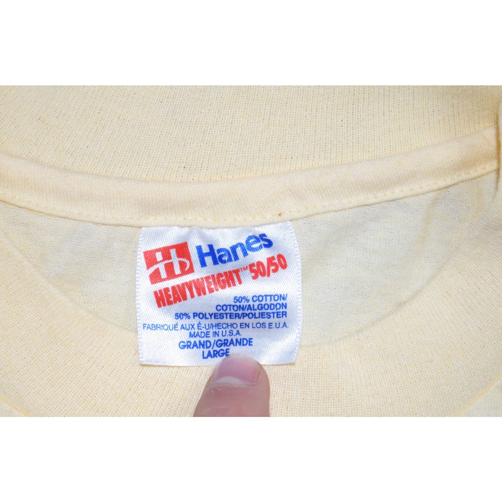Hanes VTG Florida Daytona Beach Spello ut Shirt Tee Pale Yellow Short Sleeve 90s Size L Mens Size US L / EU 52-54 / 3 - 5 Thumbnail