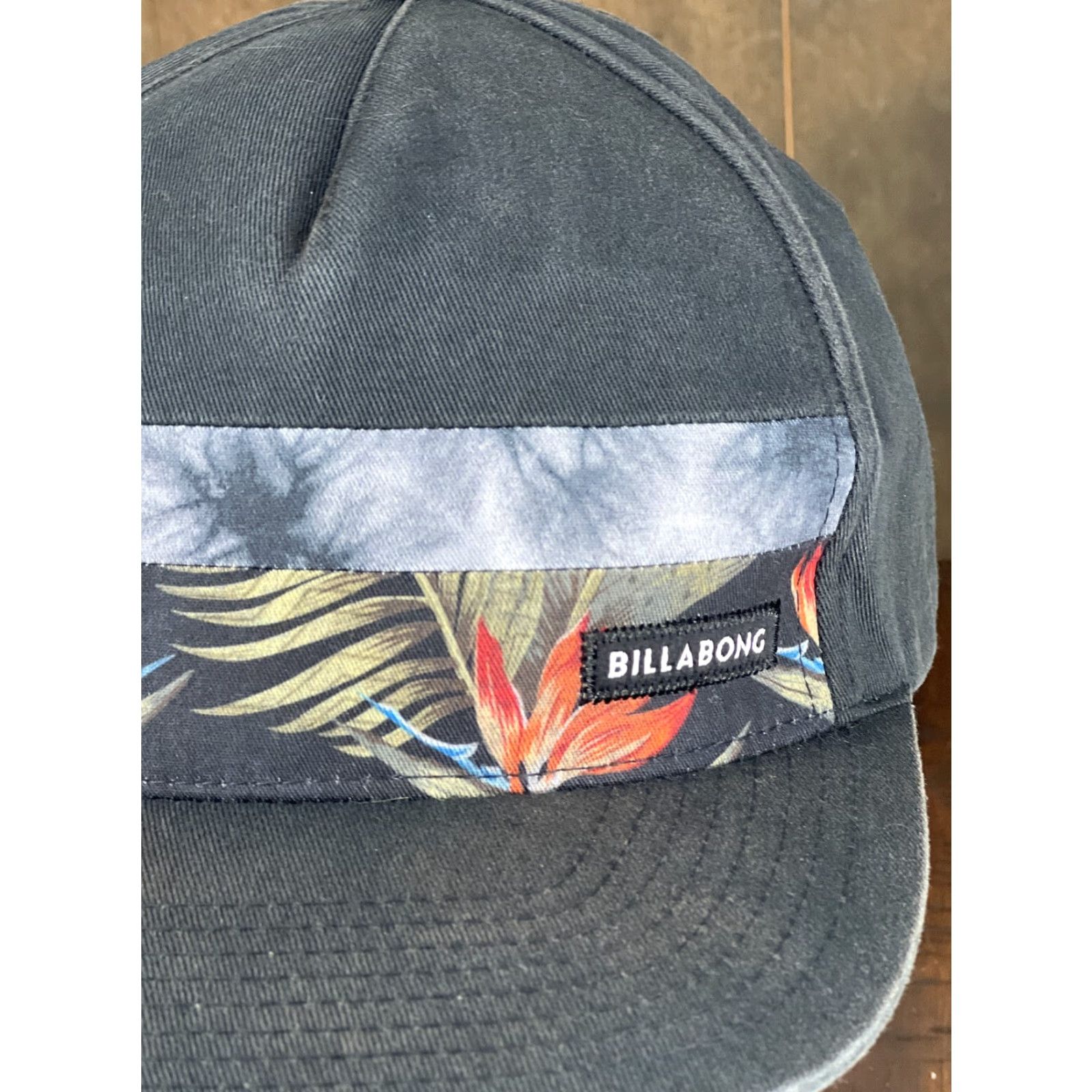 Billabong Billabong Hat Cap Snap Back Adult Black Floral Bird Of Paradise Hawaiian Beach A Size ONE SIZE - 6 Thumbnail