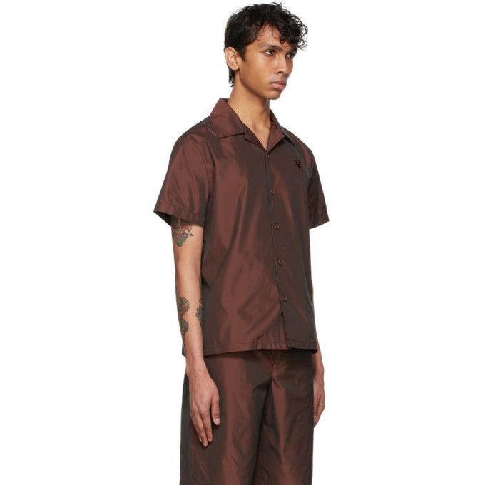 Heaven by Marc Jacobs Burgundy Tiny Teddy Taffeta Short Sleeve Shirt Size US XXL / EU 58 / 5 - 9 Thumbnail