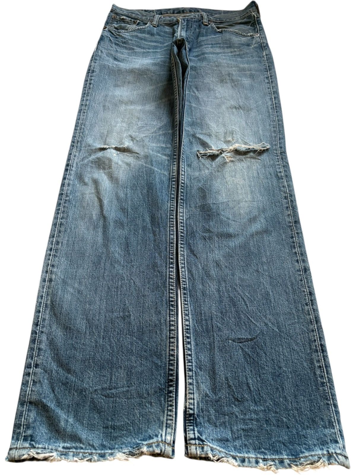 Vintage 90s Levis 502 Mud Wash Distressed Ripped Jeans