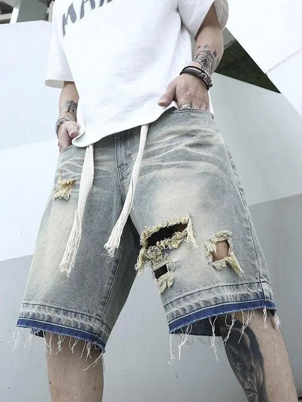 Jean Kokubu x Kubo Jorts Vintage Washed Distressed Denim Size US 34 / EU 50 - 2 Thumbnail